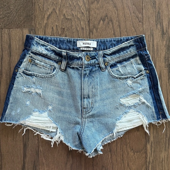 Pistola Nova Relaxed High Rise Cut Off Shorts - Picture 4 of 7